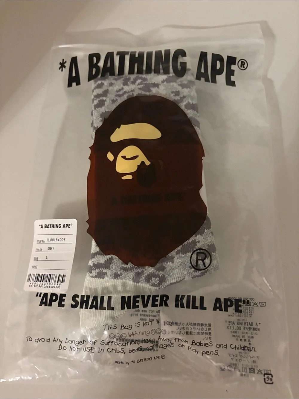 A BATHING APE® Wild Leopard Pattern Socks